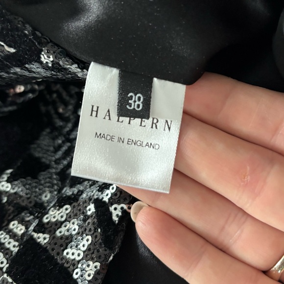 Halpern Tapered Sequin Trousers Black Silver Disco Party Nightclub Sz 28 - Picture 11 of 16